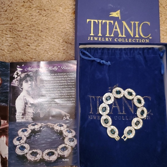 Elegant "palladium-look" bracelet with blue stones - Picture 7 of 7